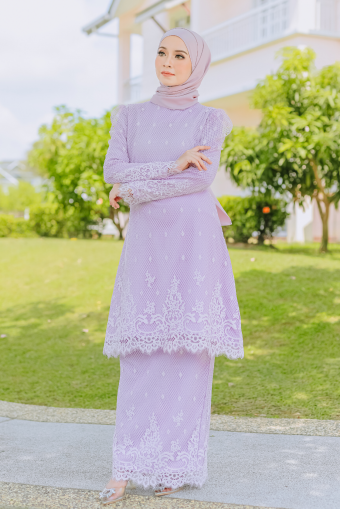 Myravallyn Online Fashion Malaysia Modest Clothing Baju Kurung Fiona Pastel Kurung Lilac