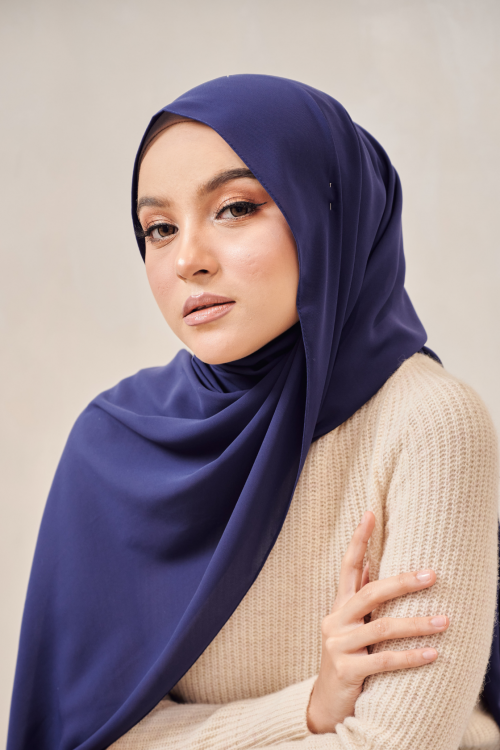 Navy blue shop chiffon shawl