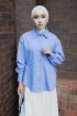 Kate Blouse Top in Azure Blue