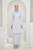 Lisa Kurung Pahang in Light Gray