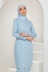 Nadia Kurung Moden in Baby Blue