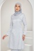 Lisa Kurung Pahang in Light Gray