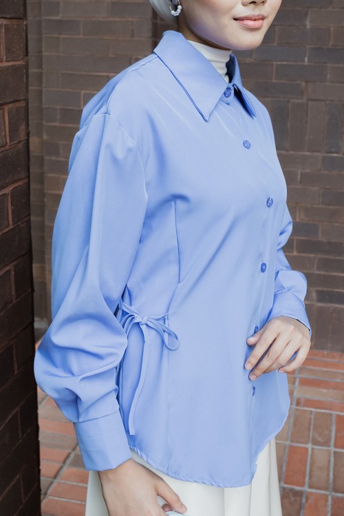 Kate Blouse Top in Azure Blue