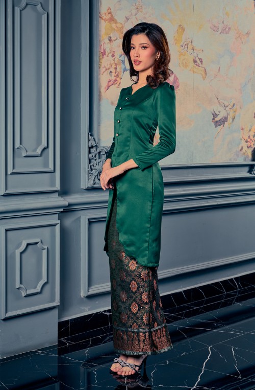 Isabella Kurung In Emerald Green