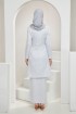 Lisa Kurung Pahang in Light Gray