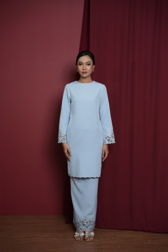 Amelia kurung in Baby Blue