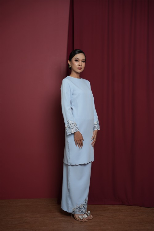 Amelia kurung in Baby Blue