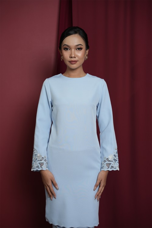 Amelia kurung in Baby Blue