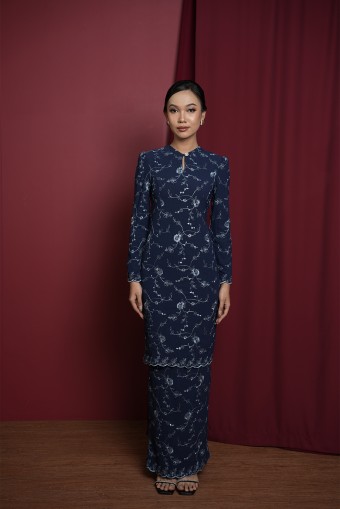 Diana Kurung in Navy Blue