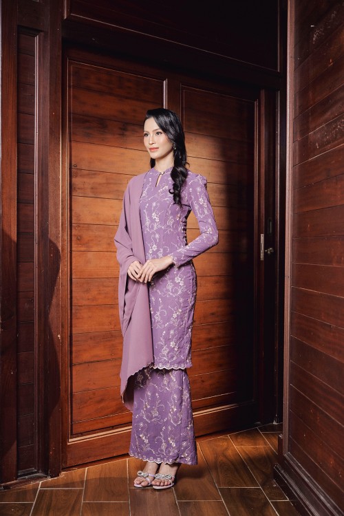 Liana Kurung in Dusty Purple