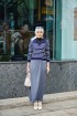 Naila A-line Skirt Blue Grey