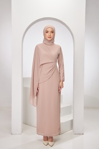 Nancy Dress in Dusty Brown