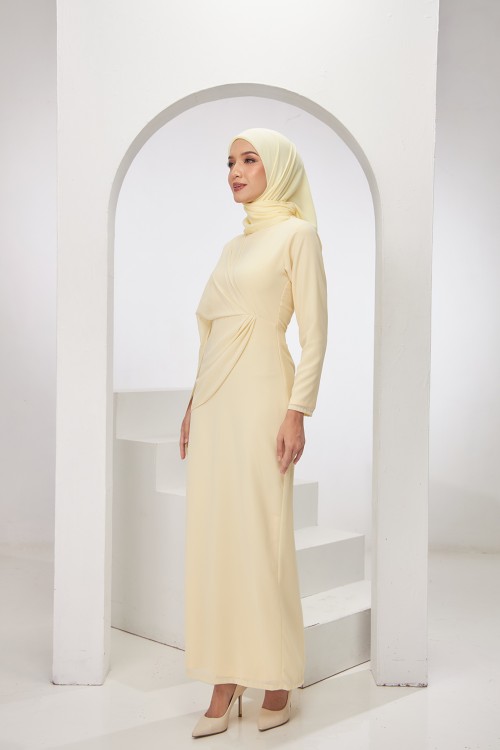 Nancy Dress in Soft Yellow