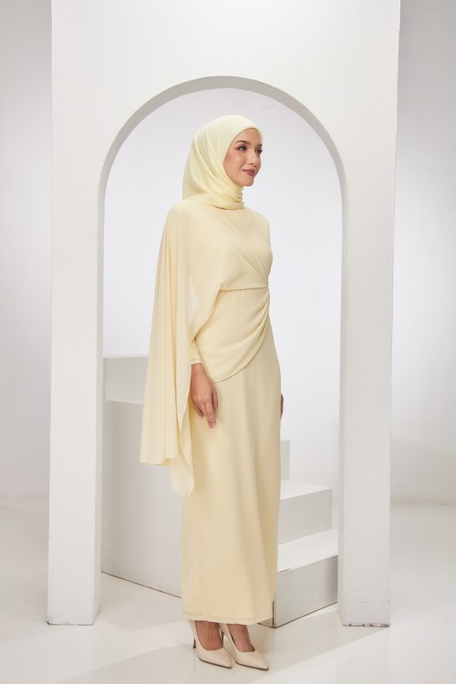 Nancy Dress in Soft Yellow