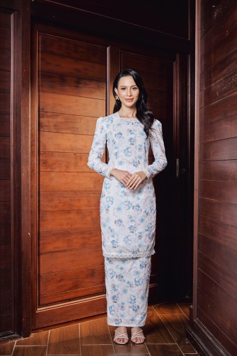 Suraya kurung in Baby Blue