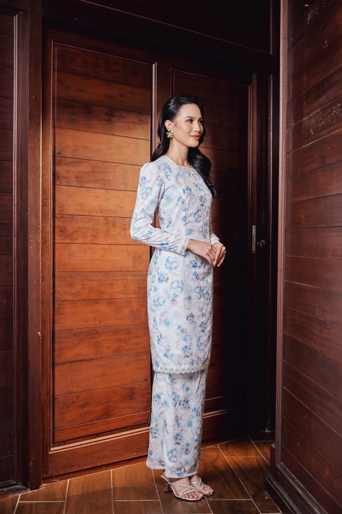 Suraya kurung in Baby Blue