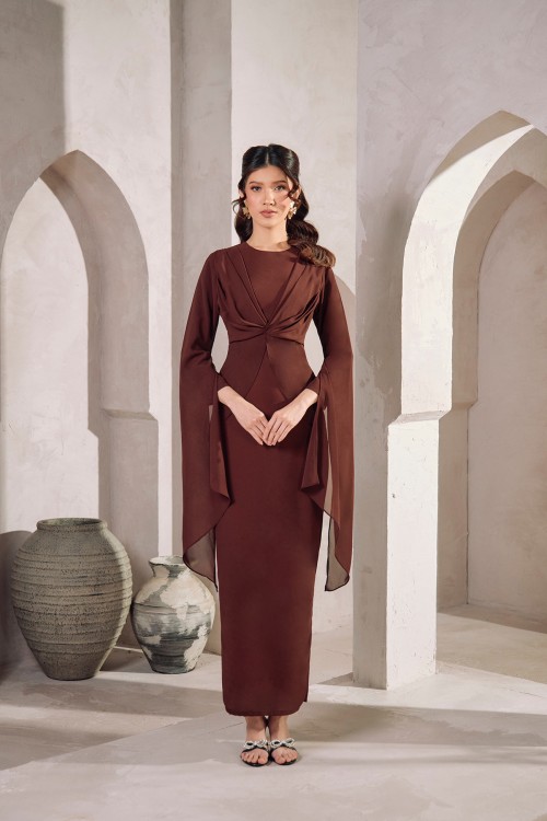 Sylvia Dress in Rich Brown