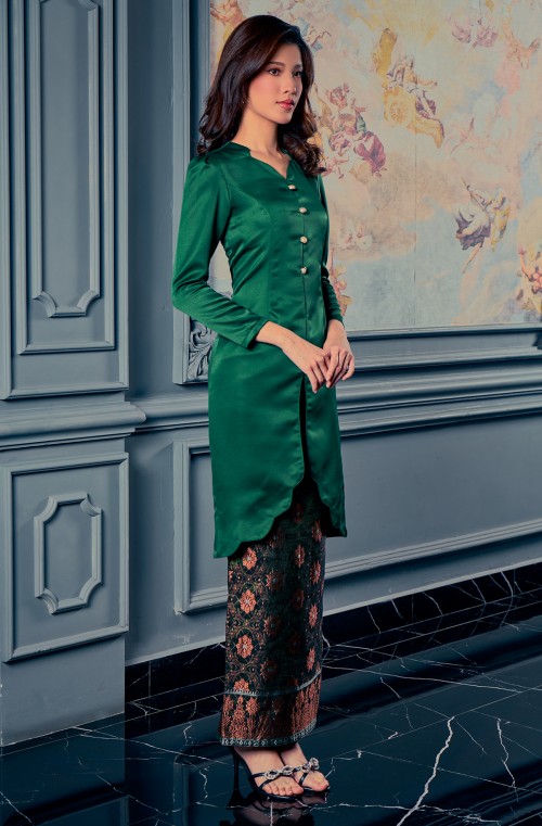 Isabella Kurung In Emerald Green