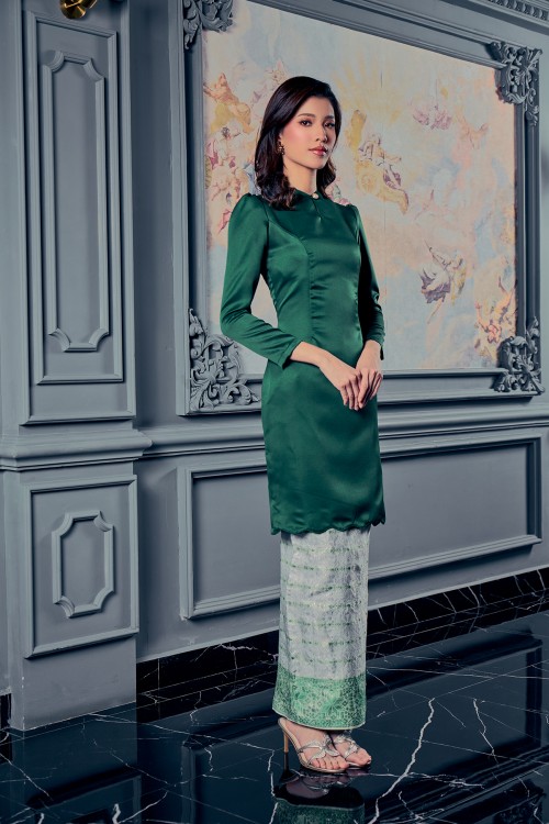 Maria Kurung In Emerald Green