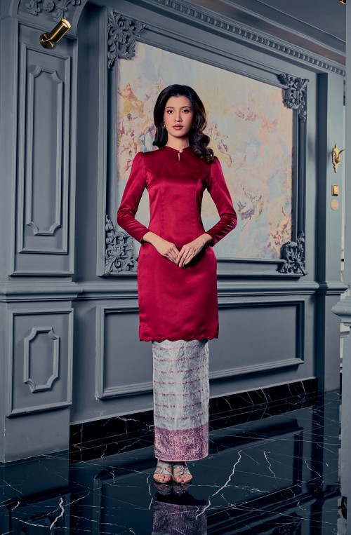 Maria Kurung In Maroon